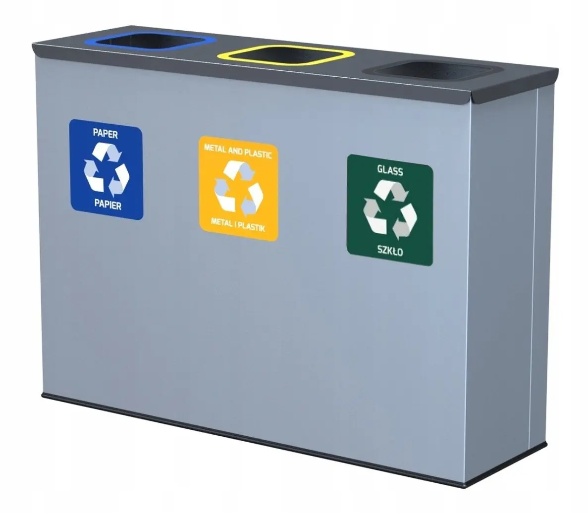 Recipient pentru deșeuri cu trei camere Alda 134 (Gray)