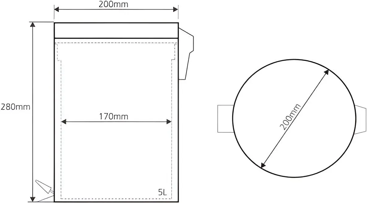 Cos de gunoi Bemeta 104315012 5L (Silver)