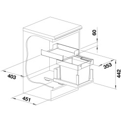 Cos de gunoi incorporabil Blanco Select II 40/1 Combi (Black) Thumb