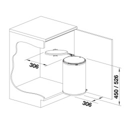 Cos de gunoi incorporabil Blanco Singolo XL 527971 (Silver) Thumb