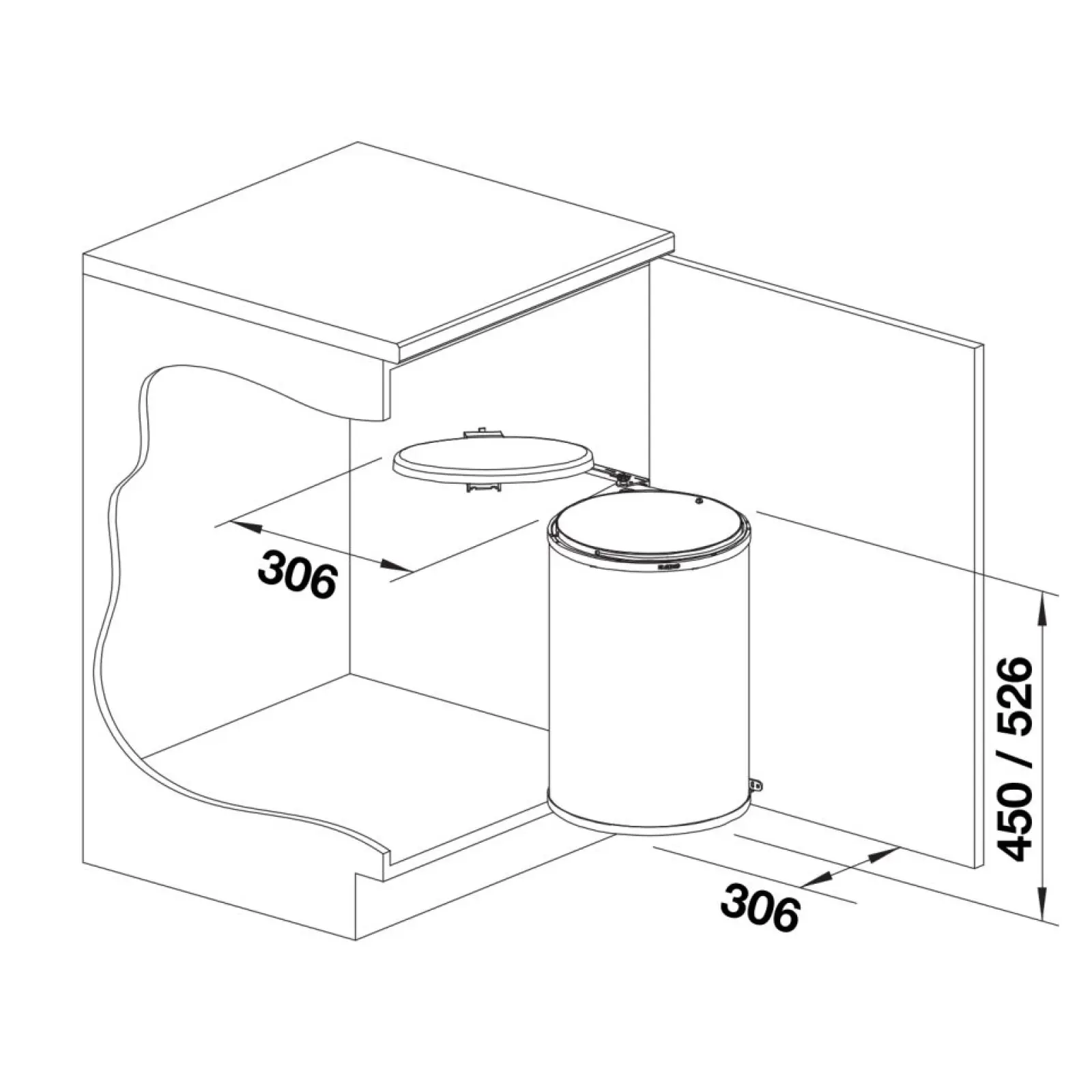Cos de gunoi incorporabil Blanco Singolo XL 527971 (Silver) - 5