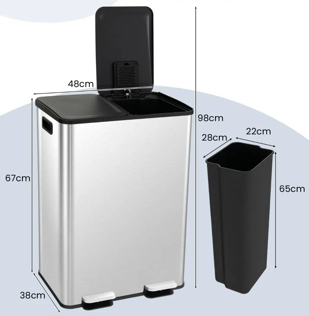 Cos de gunoi Costway GY10008SL (Silver) - 4