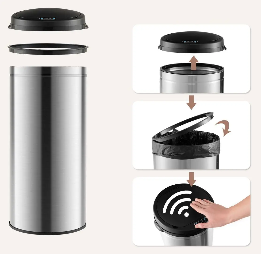 Cos de gunoi Costway GY10009SL (Silver) - 3