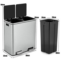 Cos de gunoi Costway HW61442 (Silver) Thumb