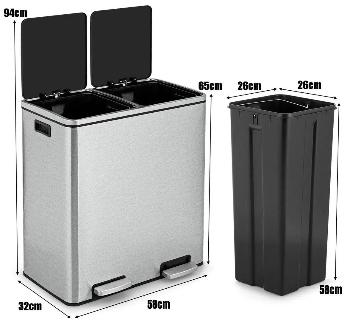 Cos de gunoi Costway HW61442 (Silver) - 5