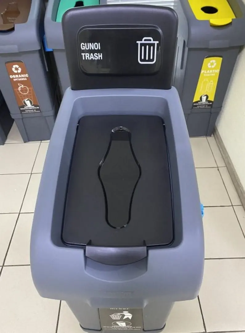 Tomberon de gunoi pentru gunoi nesortat Fantom 80L (Grey/Blue)