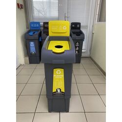 Мусорный контейнер для пластика Fantom 80L (Grey/Yellow) Thumb