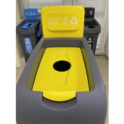 Мусорный контейнер для пластика Fantom 80L (Grey/Yellow) Thumb