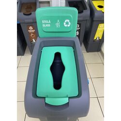 Мусорный контейнер для стекла Fantom 80L (Grey/Green) Thumb