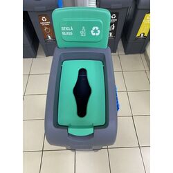 Мусорный контейнер для стекла Fantom 80L (Grey/Green) Thumb