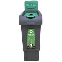 Мусорный контейнер для стекла Fantom 80L (Grey/Green)