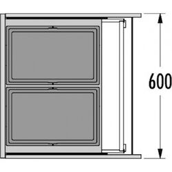 Мусорное ведро Hailo AS Triple XL 2x28L (Dark Gray) Thumb