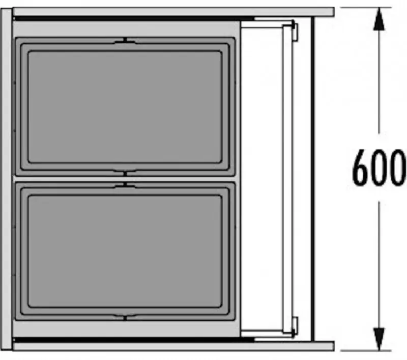 Мусорное ведро Hailo AS Triple XL 2x28L (Dark Gray) - 4