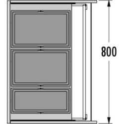 Мусорное ведро Hailo AS Triple XL 800 28/28/18 (Dark Gray) Thumb