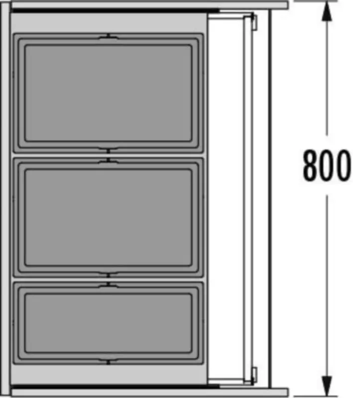 Мусорное ведро Hailo AS Triple XL 800 28/28/18 (Dark Gray) - 3