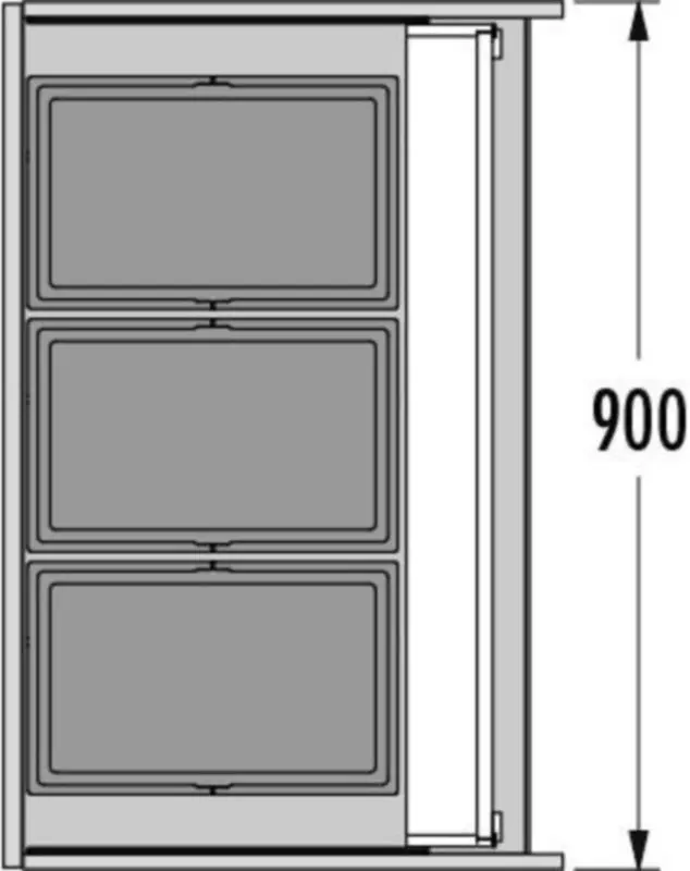 Cos de gunoi Hailo AS Triple XL 900 28/28/28 (Gray) - 3