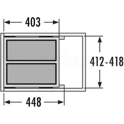 Мусорное ведро Hailo Euro-Cargo-S 2x19L (Gray) Thumb