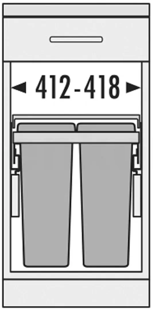Мусорное ведро Hailo Euro-Cargo-S 2x19L (Gray)