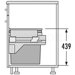 Мусорное ведро Hailo Euro-Cargo-S 2x19L (Gray) Thumb