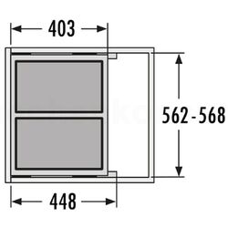 Cos de gunoi Hailo Euro-Cargo-S 2x30L (Gray) Thumb