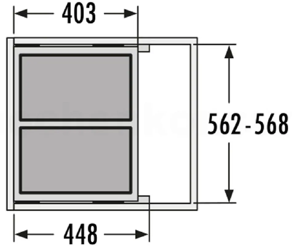 Cos de gunoi Hailo Euro-Cargo-S 2x30L (Gray) - 4