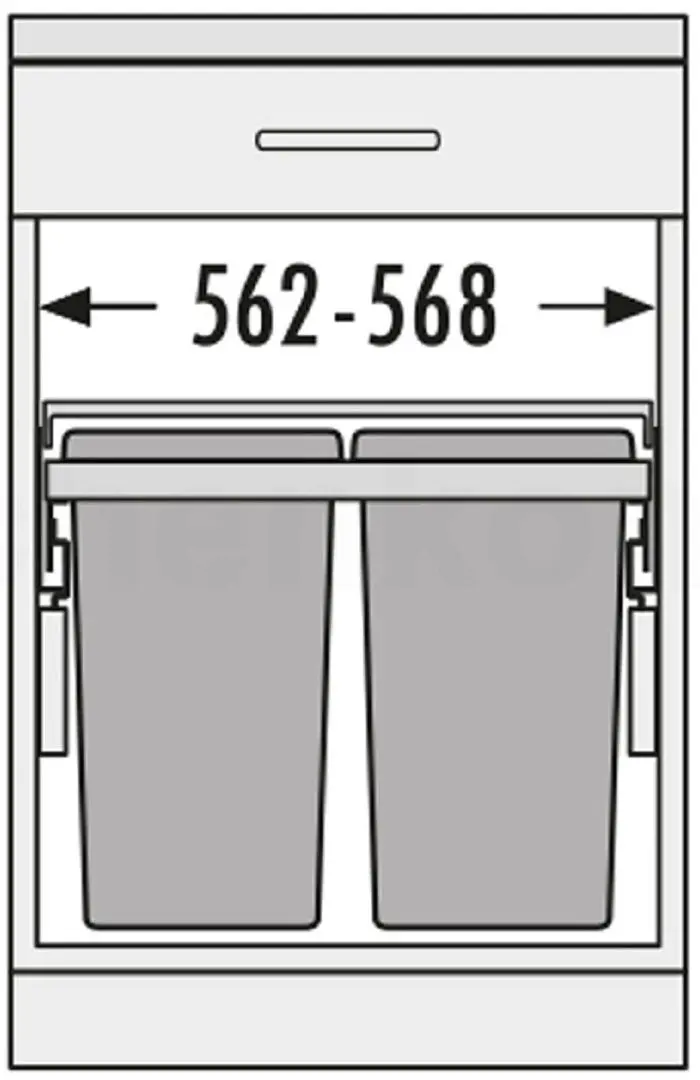 Cos de gunoi Hailo Euro-Cargo-S 2x30L (Gray) - 6