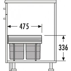 Cos de gunoi Hailo Tandem 2x18L (Gray) Thumb