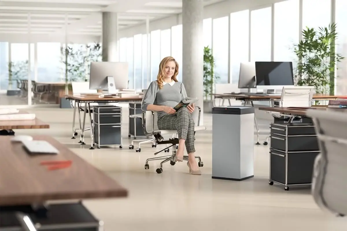 Container pentru gunoi Hailo Big-Box Swing XL 35L (Black/Inox)