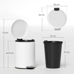 Cos de gunoi Homcom 851-031V01CW 20L (Cream White) Thumb