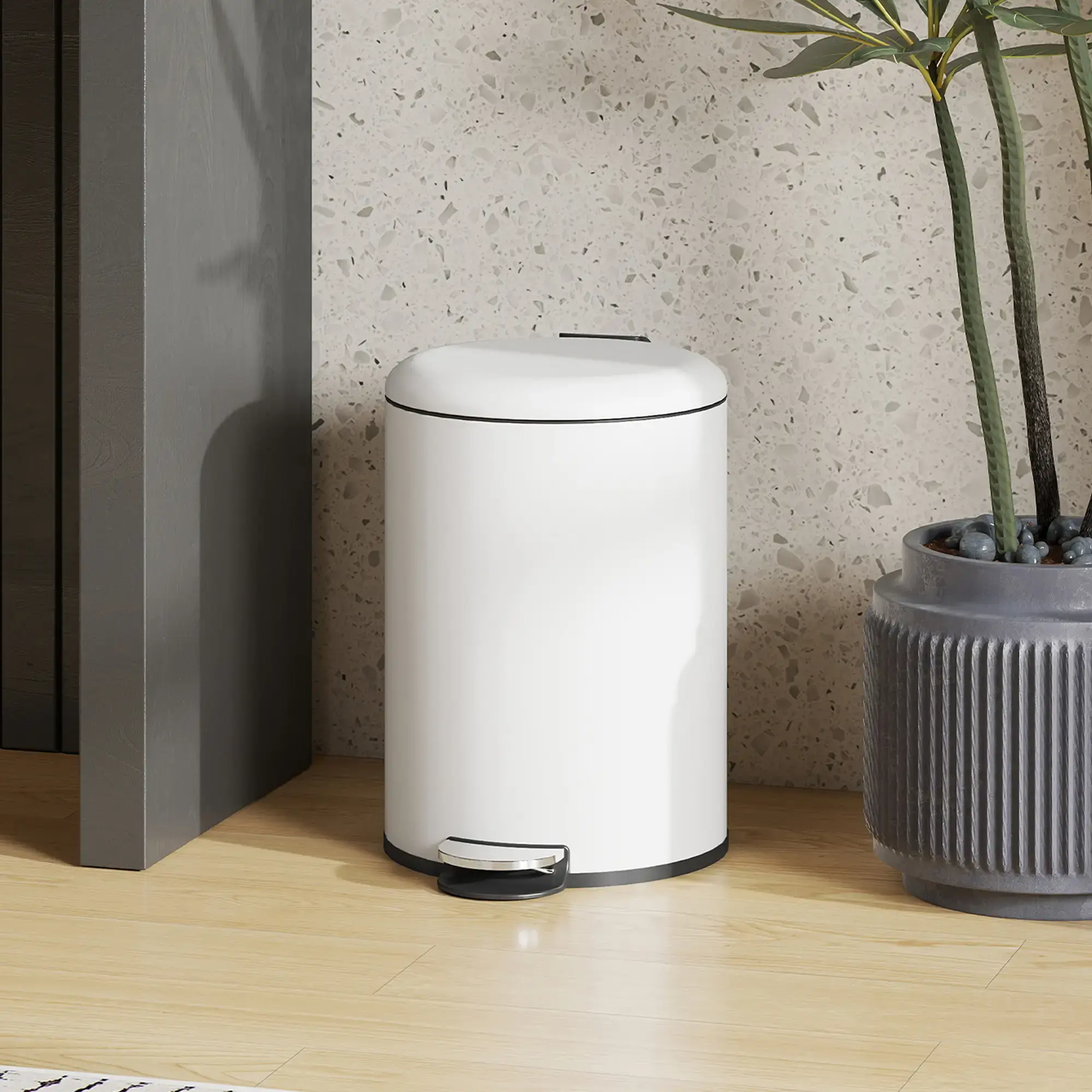 Cos de gunoi Homcom 851-031V01CW 20L (Cream White) - 4