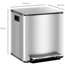 Мусорное ведро Homcom 851-037V00SR 30L (Silver) Thumb