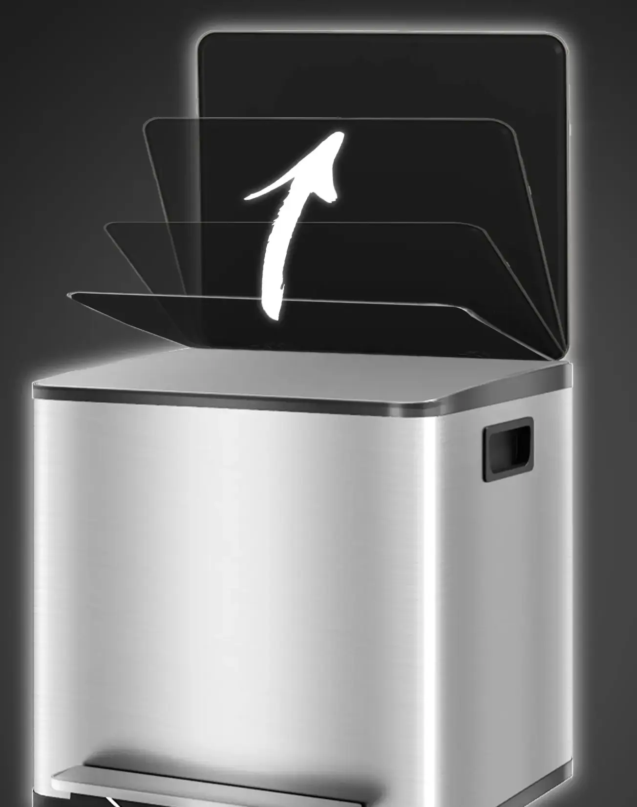 Мусорное ведро Homcom 851-037V00SR 30L (Silver) - 5