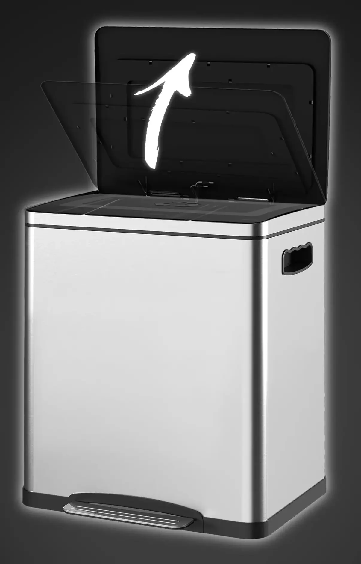 Мусорное ведро Homcom 851-038V00SR 30L (Silver) - 5