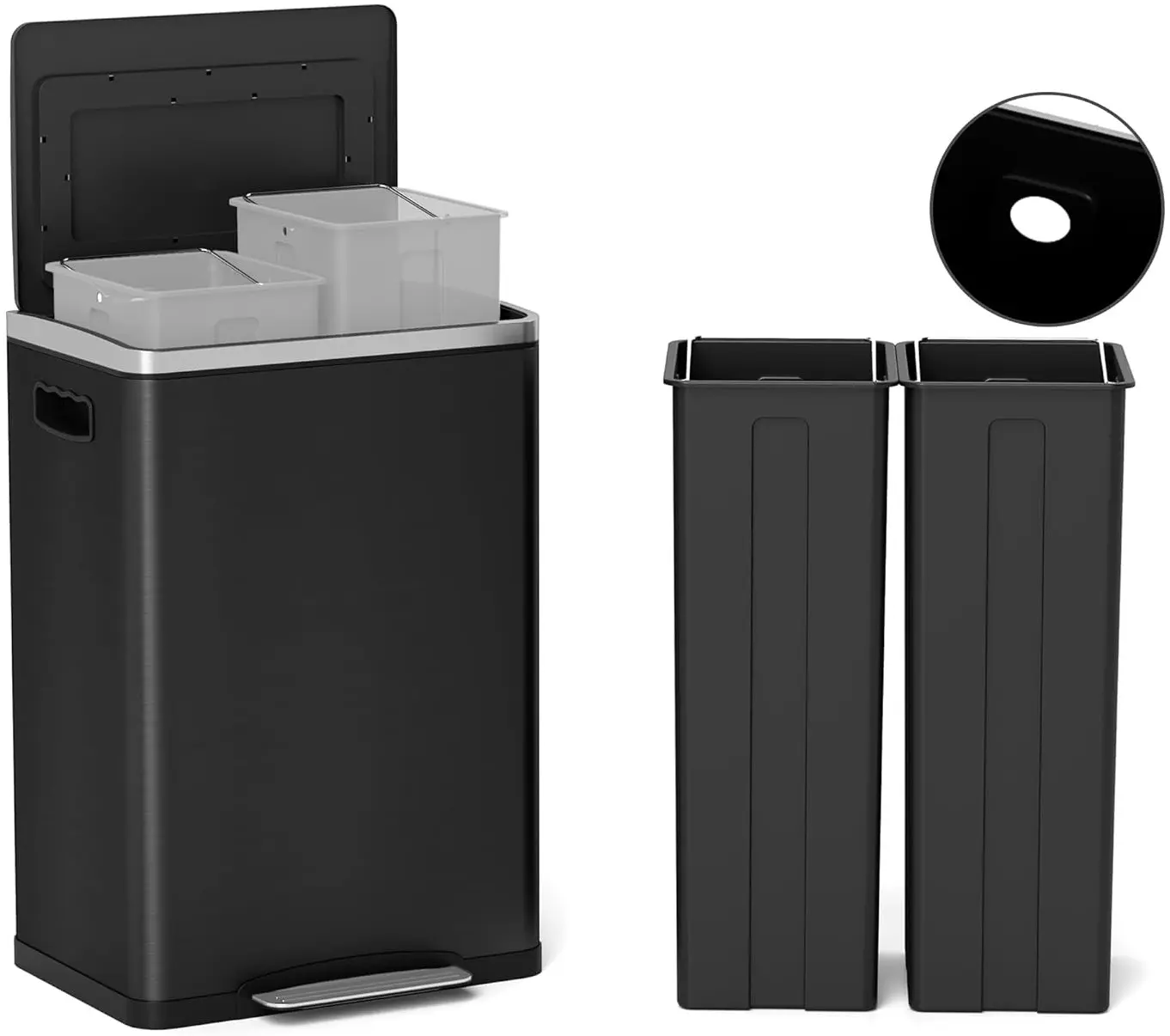 Cos de gunoi Homcom 851-038V01BK 40L (Black) - 3
