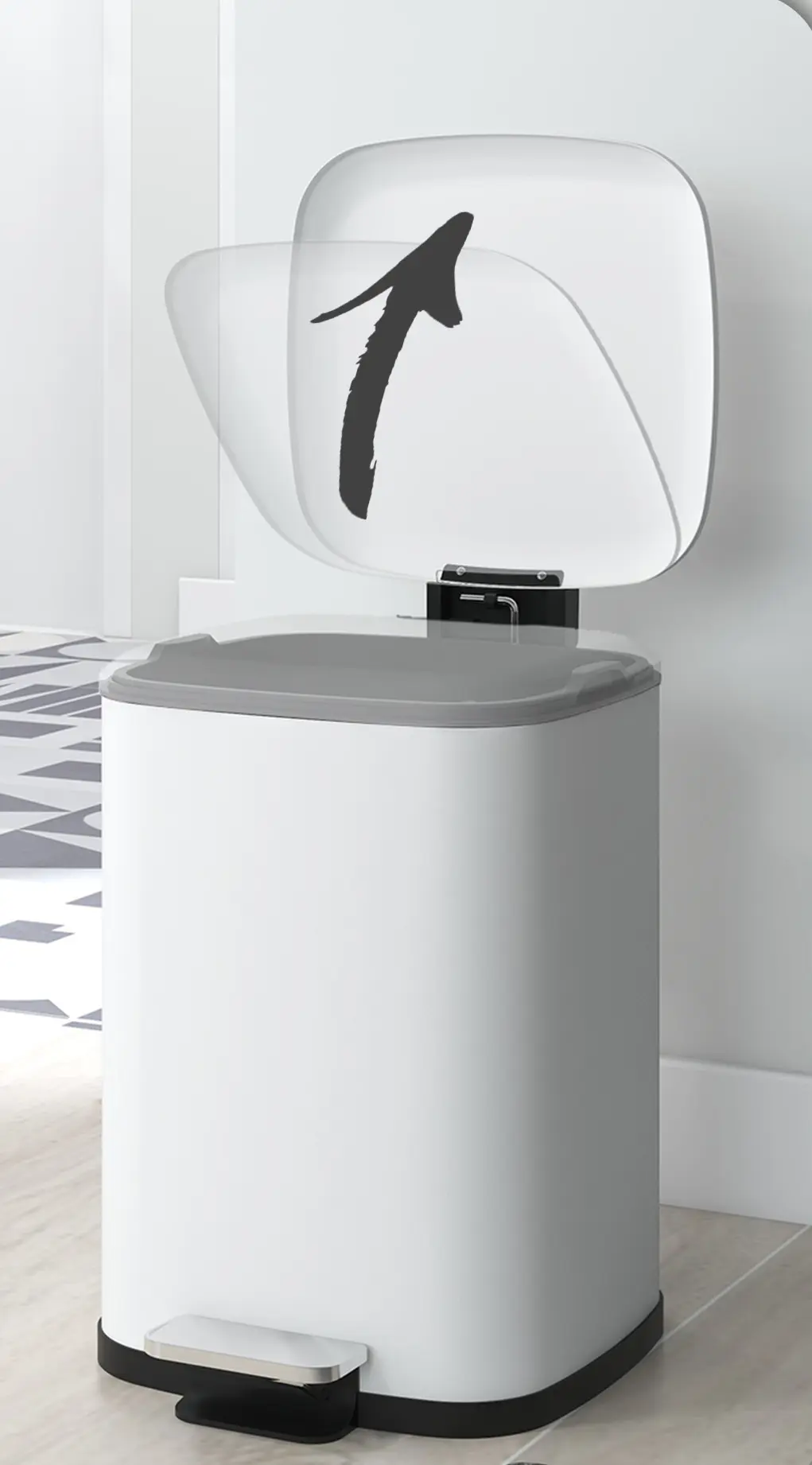 Cos de gunoi Homcom 851-040V00WT 12L (White) - 4