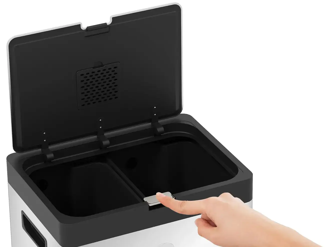 Мусорное ведро Homcom 851-042V00SR 56L (Silver) - 3