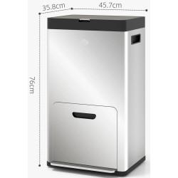 Мусорное ведро Homcom 851-042V00SR 56L (Silver) Thumb