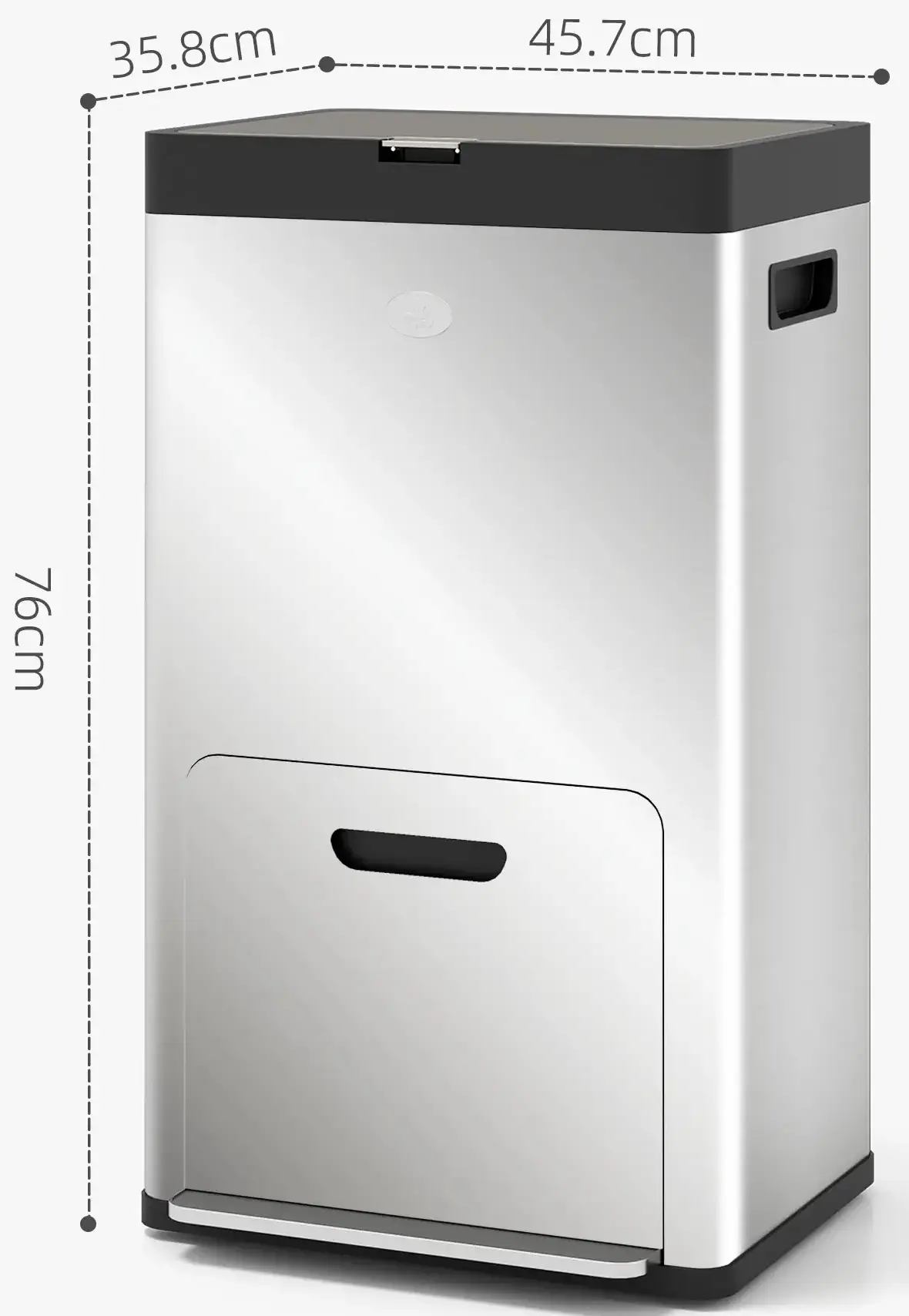 Мусорное ведро Homcom 851-042V00SR 56L (Silver) - 7