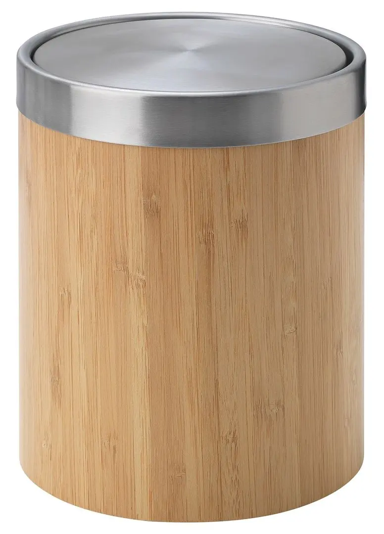 Мусорное ведро Ikea Trasket (Нержавеющая сталь/Бамбук)
