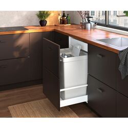 Мусорное ведро с крышкой Ikea Hallbar 35L (Серый) Thumb