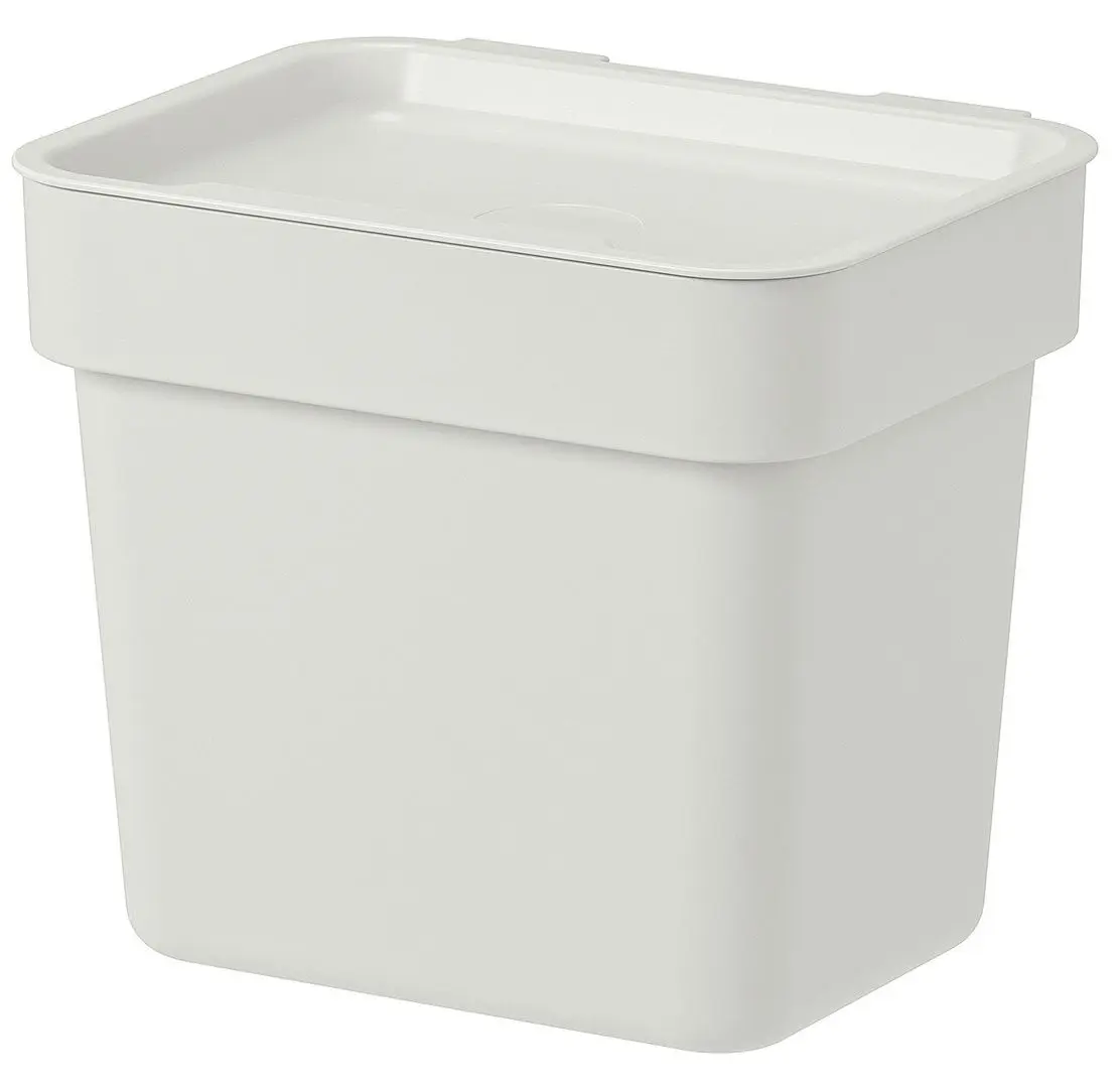 Мусорное ведро с крышкой Ikea Hallbar 3L (Серый)
