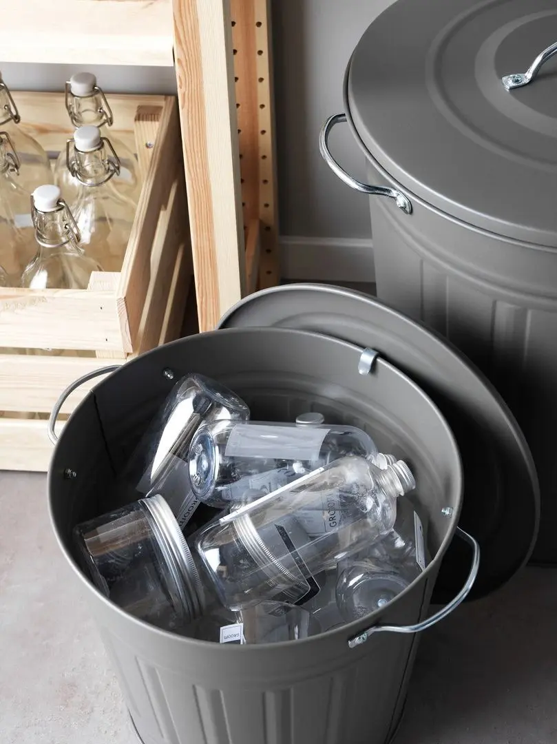 Cos de gunoi cu capac Ikea Knodd 16L (Gri) - 2