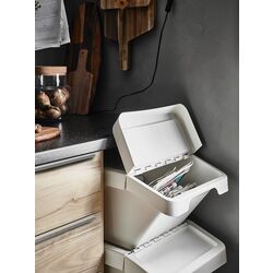 Cos de gunoi cu capac Ikea Sortera 37L (Alb) Thumb