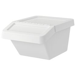 Cos de gunoi cu capac Ikea Sortera 37L (Alb)