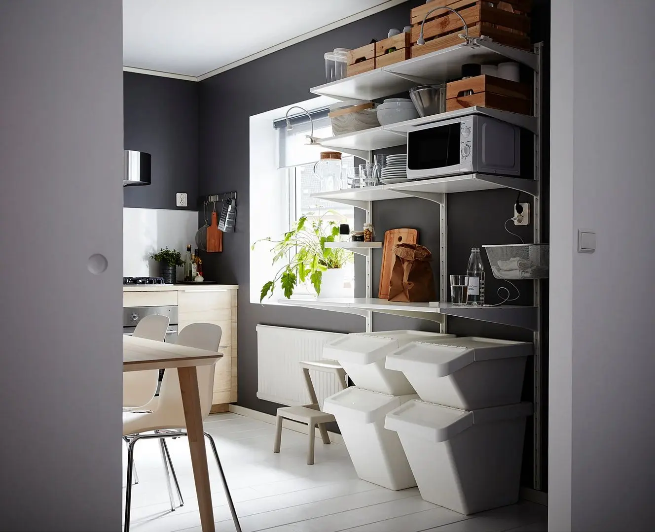 Cos de gunoi cu capac Ikea Sortera 37L (Alb) - 6