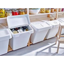 Cos de gunoi cu capac Ikea Sortera 60L (Alb) Thumb