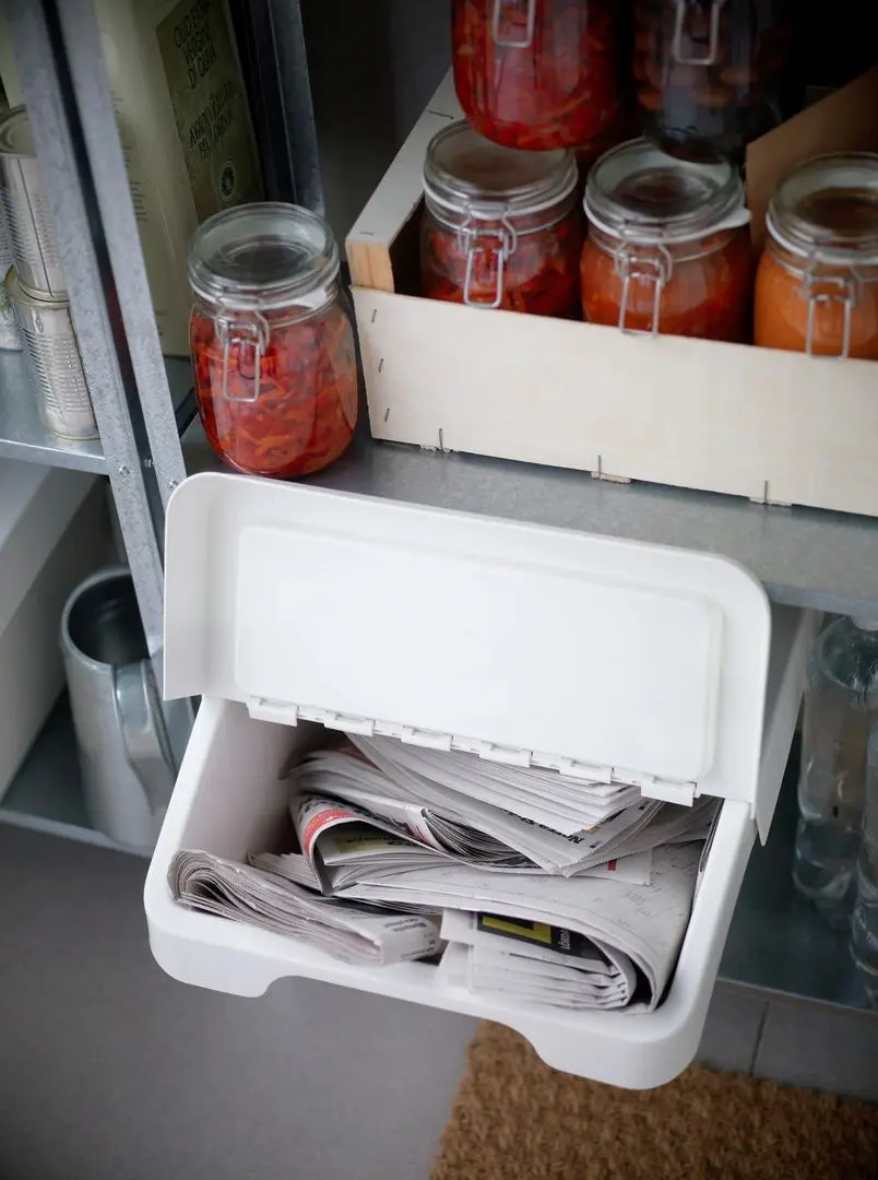 Cos de gunoi cu capac Ikea Sortera 60L (Alb) - 3