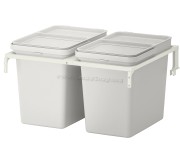 Set sortare deşeuri Ikea Hallbar 44L (Gri)