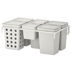 Set sortare deşeuri Ikea Hallbar 53L (Gri)