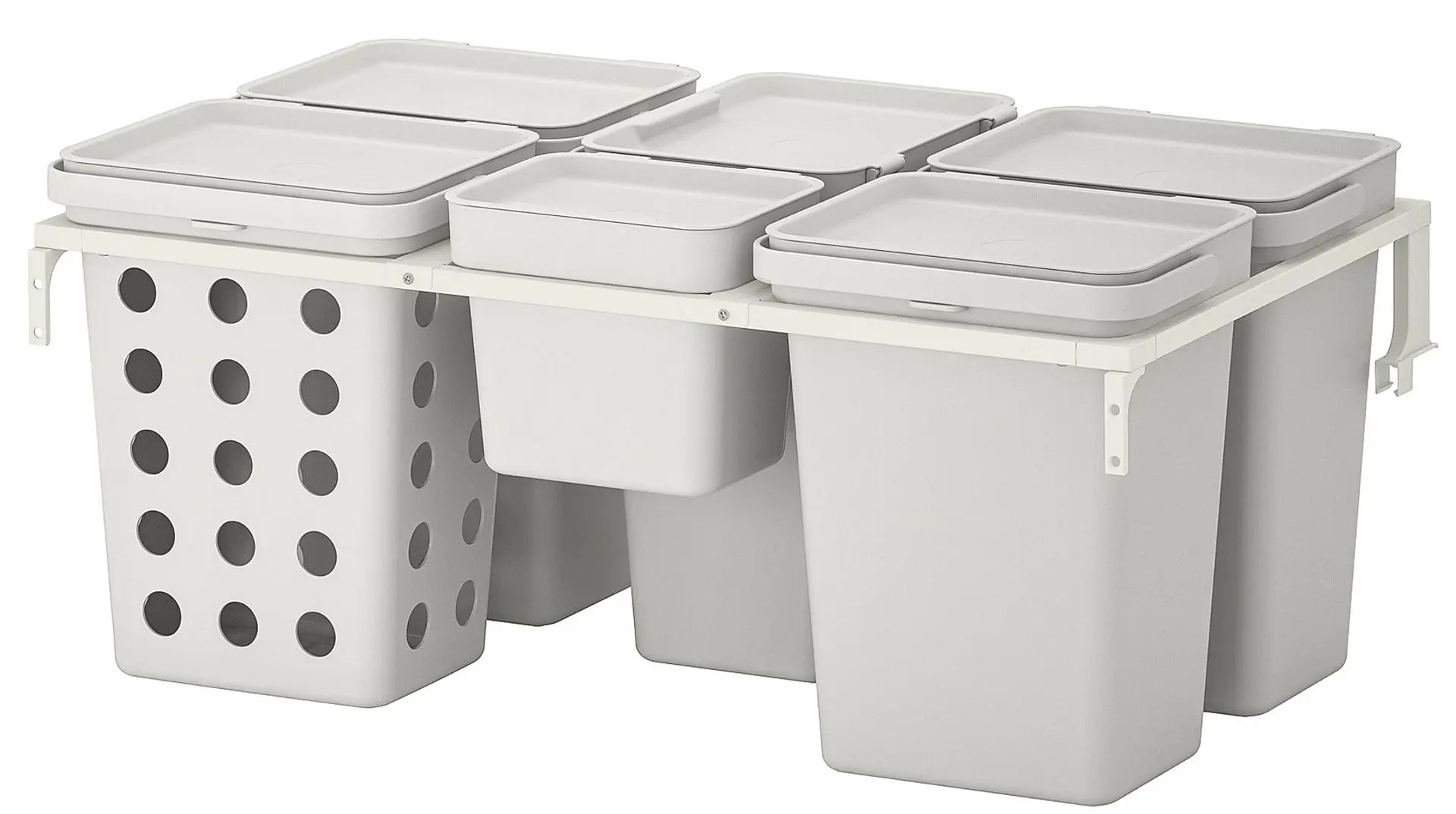 Set sortare deşeuri Ikea Hallbar 53L (Gri)